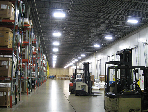 Lighting in a warehouse