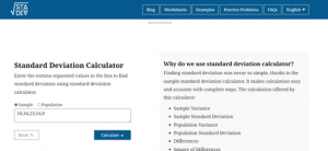 Standard deviation calculation