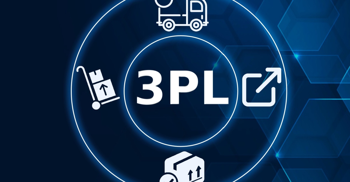 3PL services graphic showing logistics, warehousing, and shipping icons—perfect for third-party logistics and fulfilment solutions.
