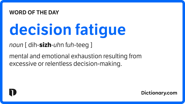 decision fatigue dictionary definition
